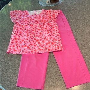 Crewcuts/Hanna Andersson Pink and Orange Floral Set